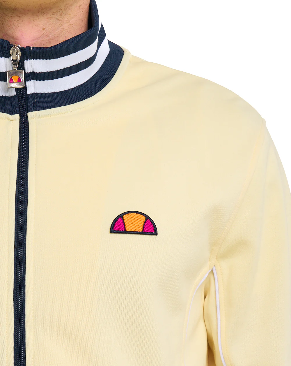 Ellesse Milan Track Top Light Yellow/Navy - Image 3