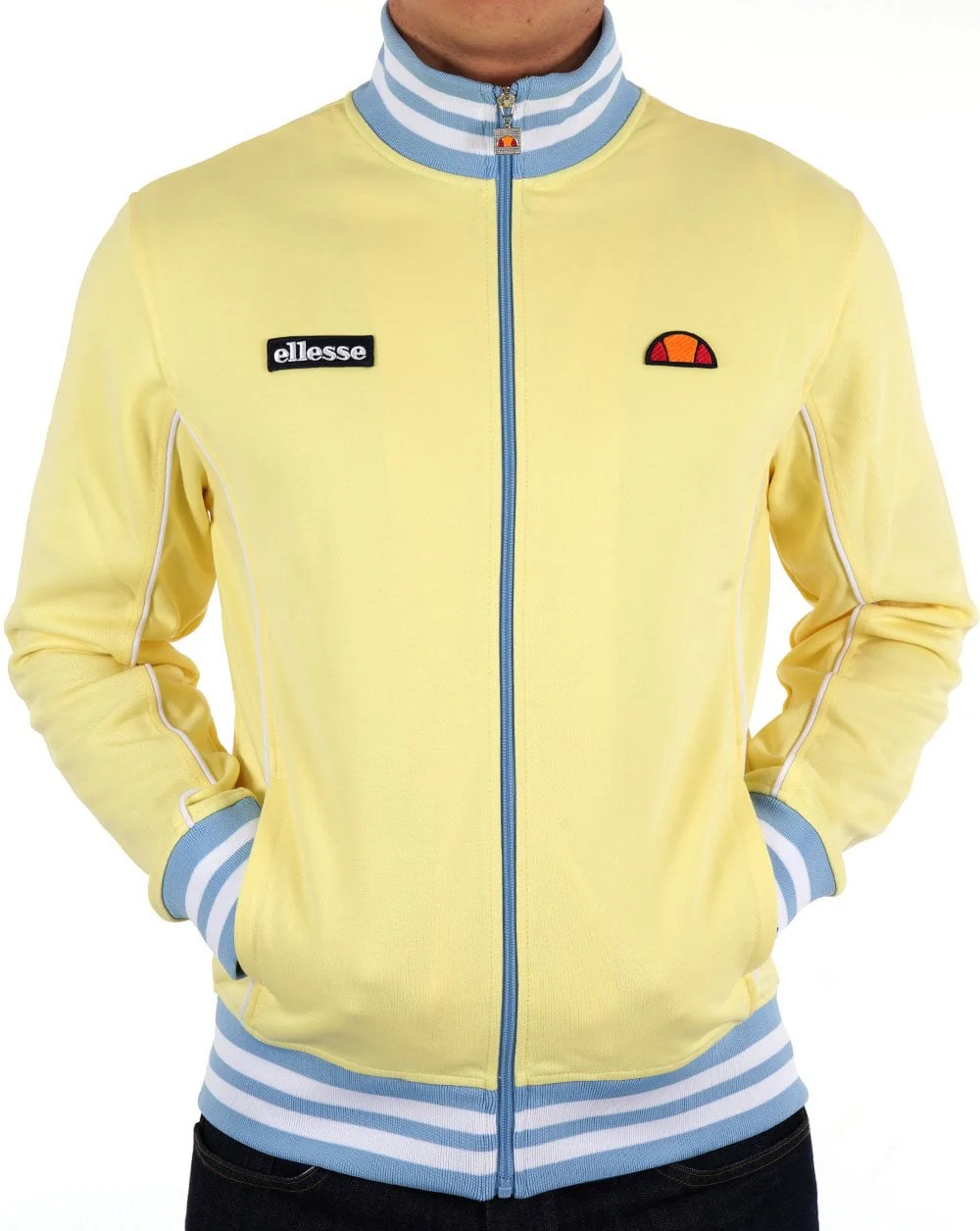 Ellesse Milan Track Top Light Yellow/Sky Blue - Image 2