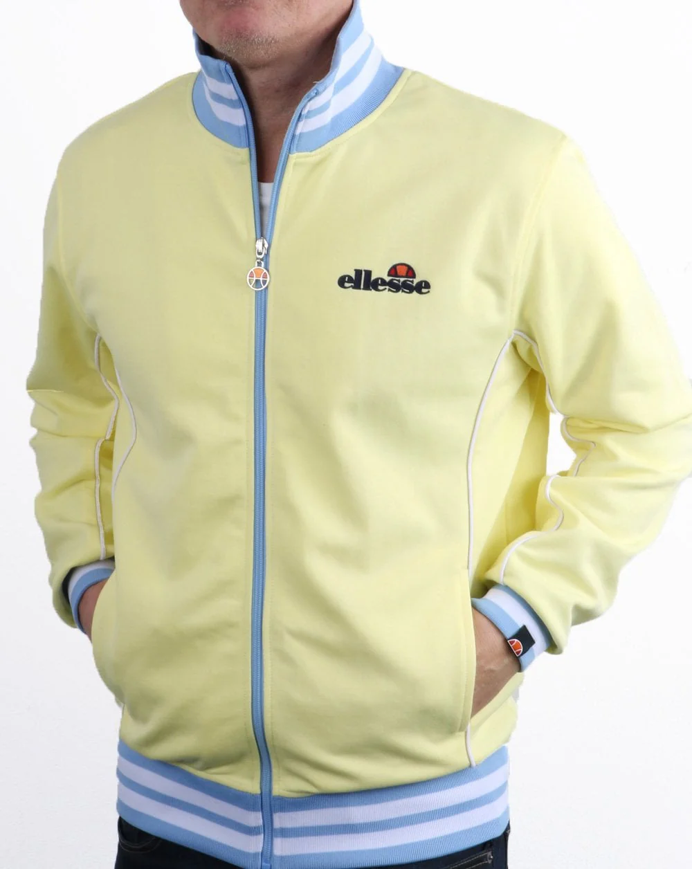 Ellesse Milano Track Top Light Yellow/Sky - Image 4