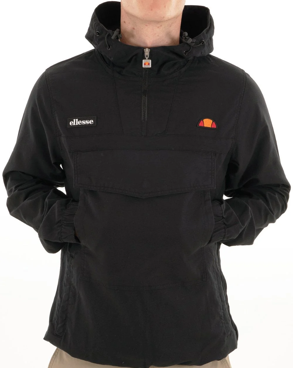 Ellesse Mont Canvas Overhead Jacket Black - Image 3