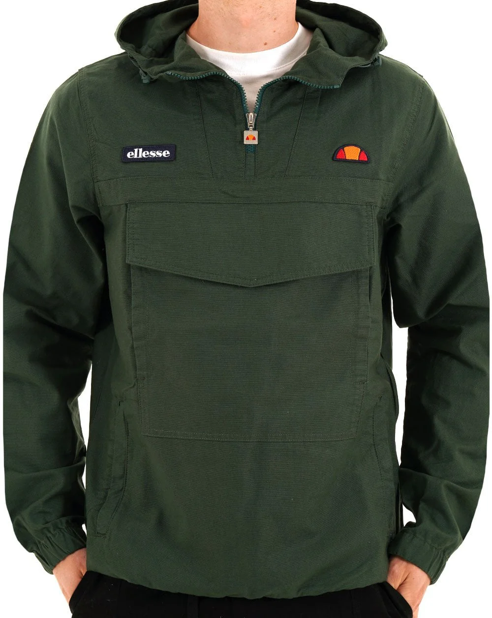 Ellesse Mont Canvas Overhead Jacket Dark Green - Image 2