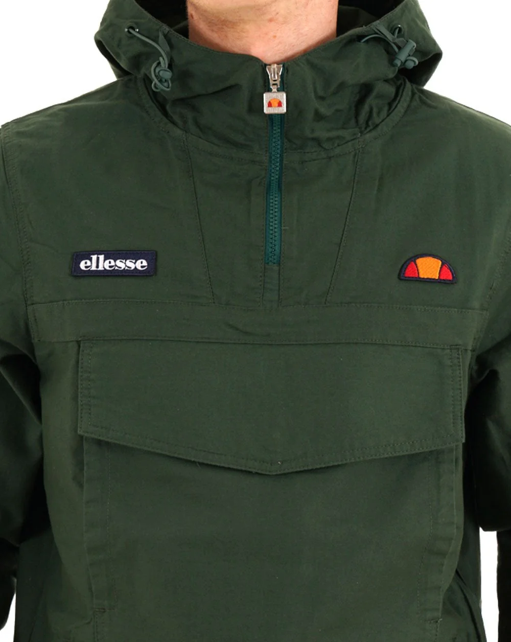Ellesse Mont Canvas Overhead Jacket Dark Green - Image 3
