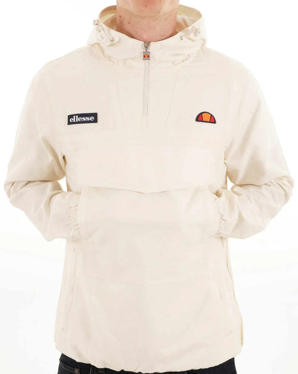 Ellesse Mont Canvas Overhead Jacket Off White - Image 3