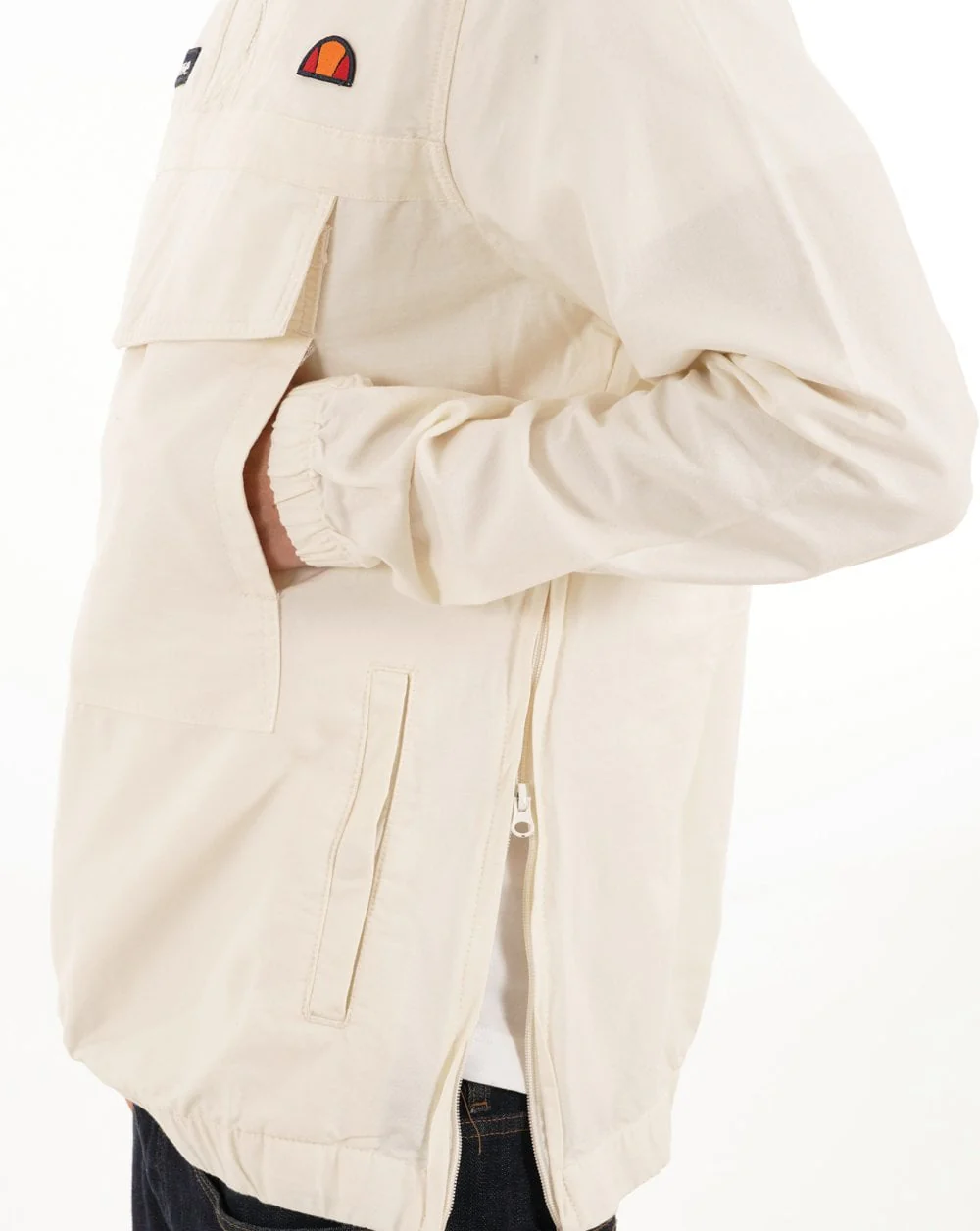Ellesse Mont Canvas Overhead Jacket Off White - Image 4