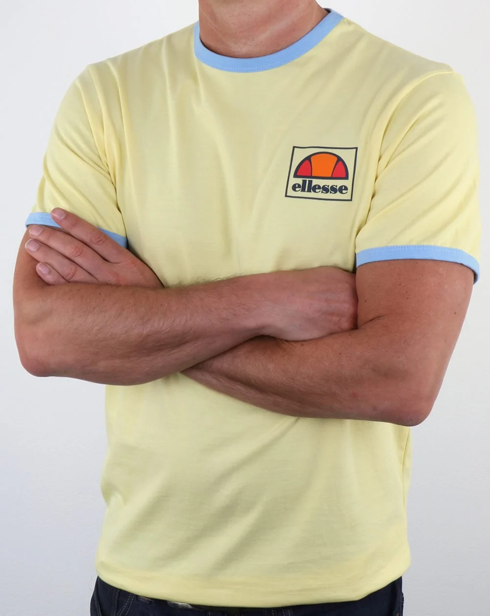 Ellesse Montefello Ringer T Shirt Lemon Yellow - Image 3