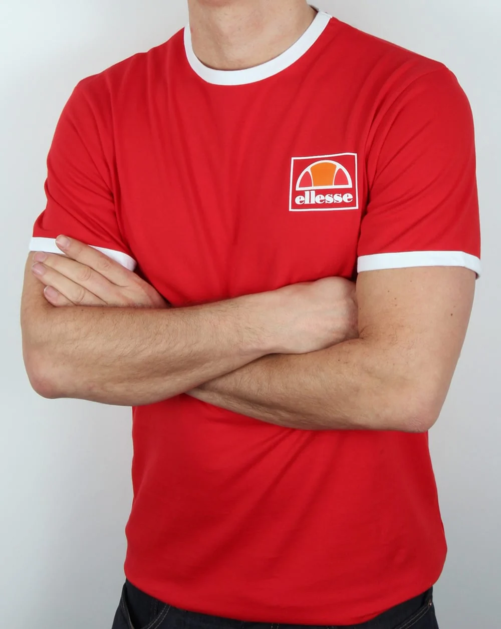 Ellesse Montefello Ringer T Shirt Red