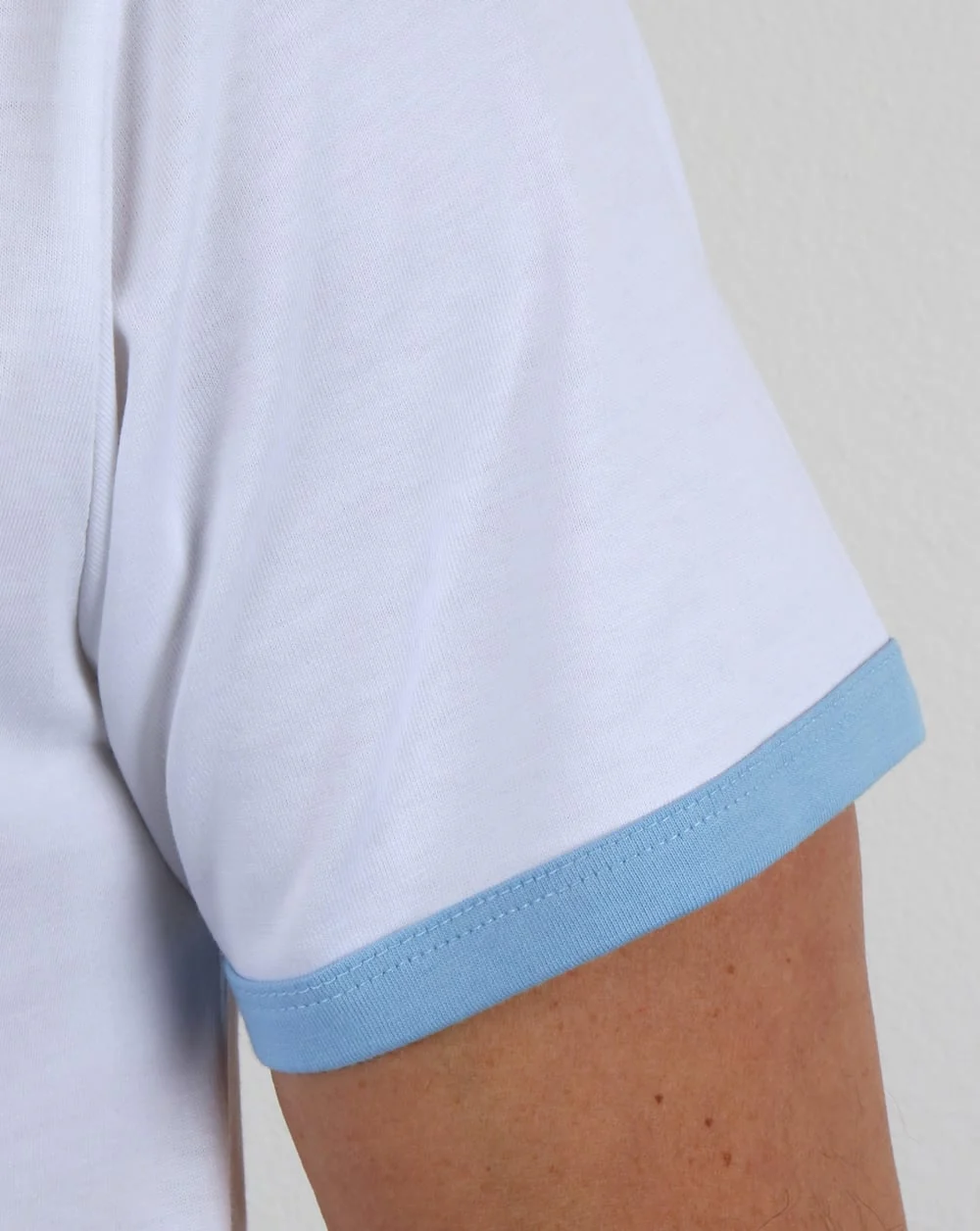 Ellesse Montefello Ringer T Shirt White/Sky Blue - Image 4