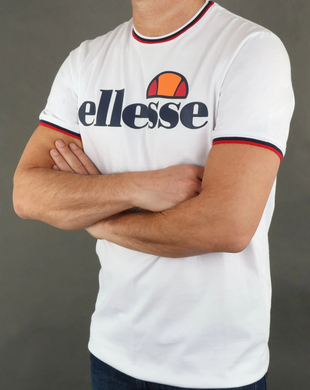 Ellesse Multi Ringer T Shirt White - Image 4