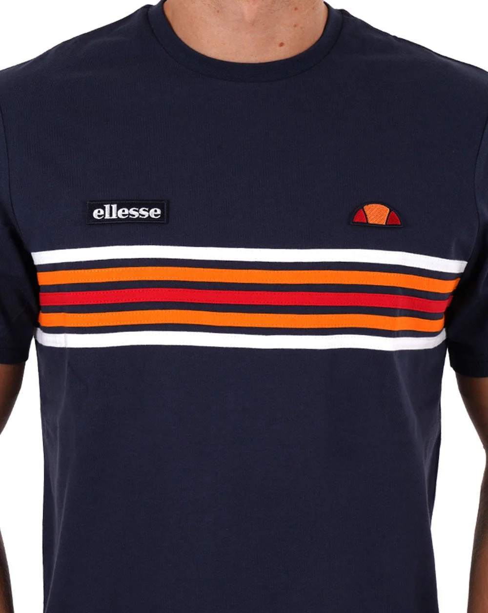 Ellesse Multi Stripe T Shirt Navy - Image 2