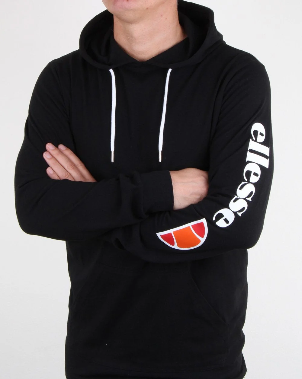 Ellesse Oratoria Hooded Long Sleeve T Shirt Black - Image 3