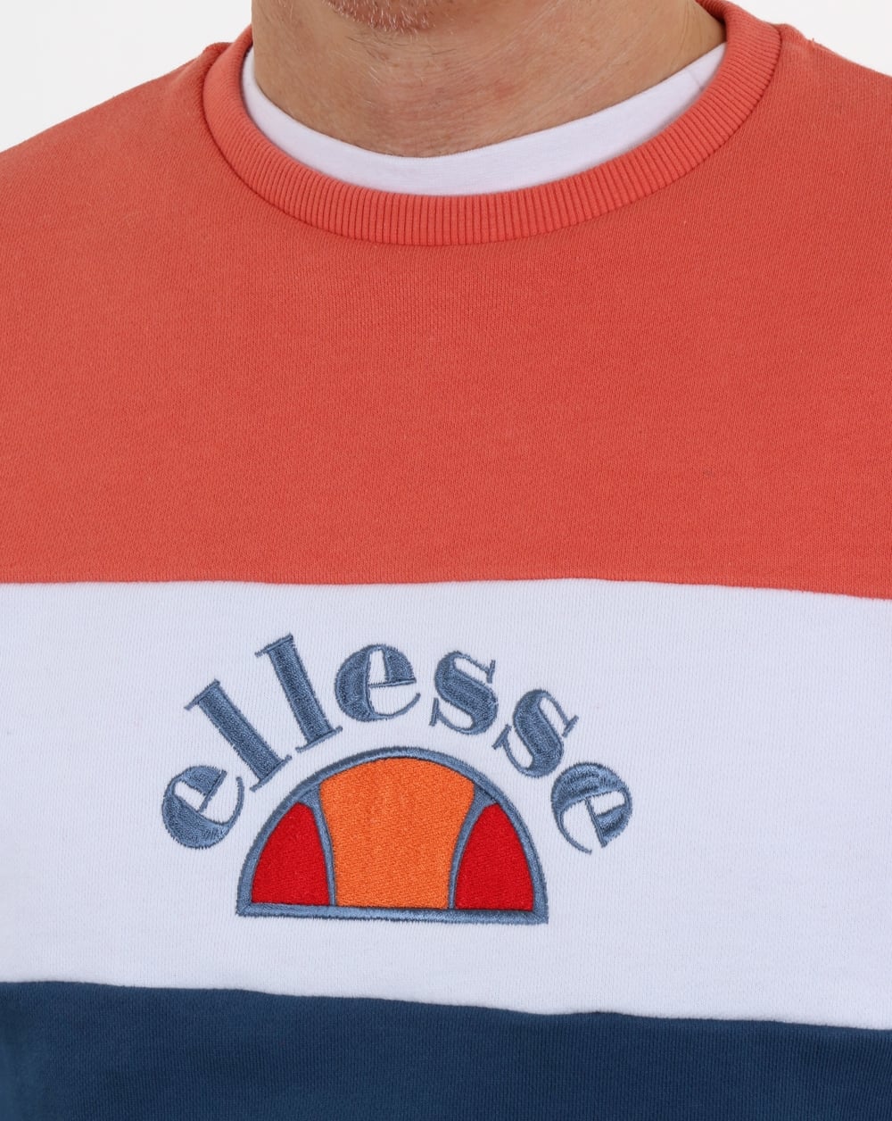 Ellesse Oriveto Sweatshirt Ensign Blue/White/Peach - Image 2