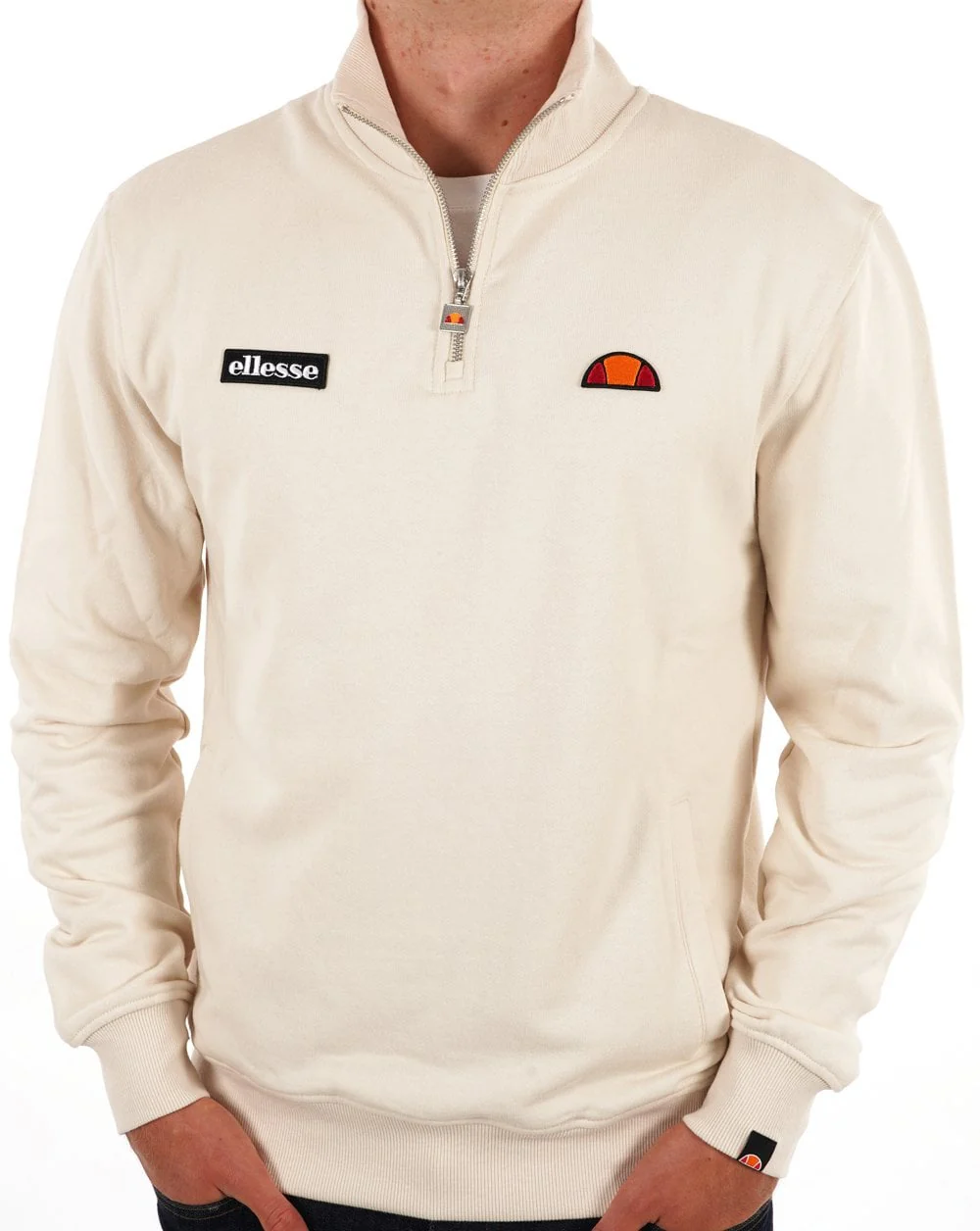 Ellesse 1/4 Zip Sweat Stone