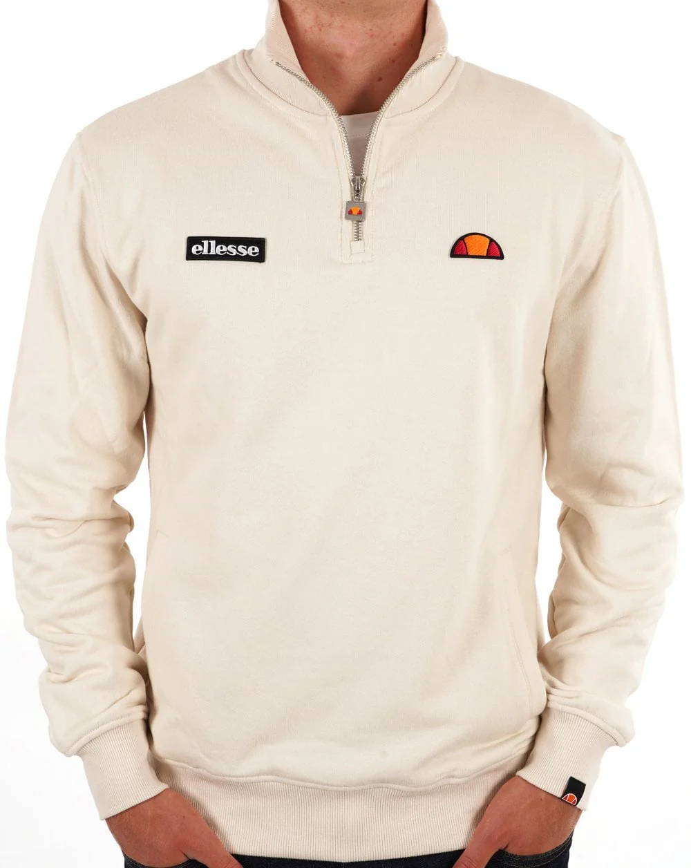 Ellesse 1/4 Zip Sweat Stone - Image 4