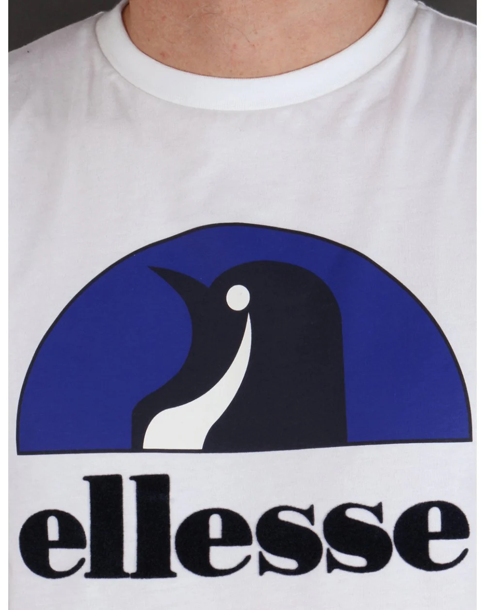 Ellesse Penguin Logo T-shirt White-Royal - Image 2