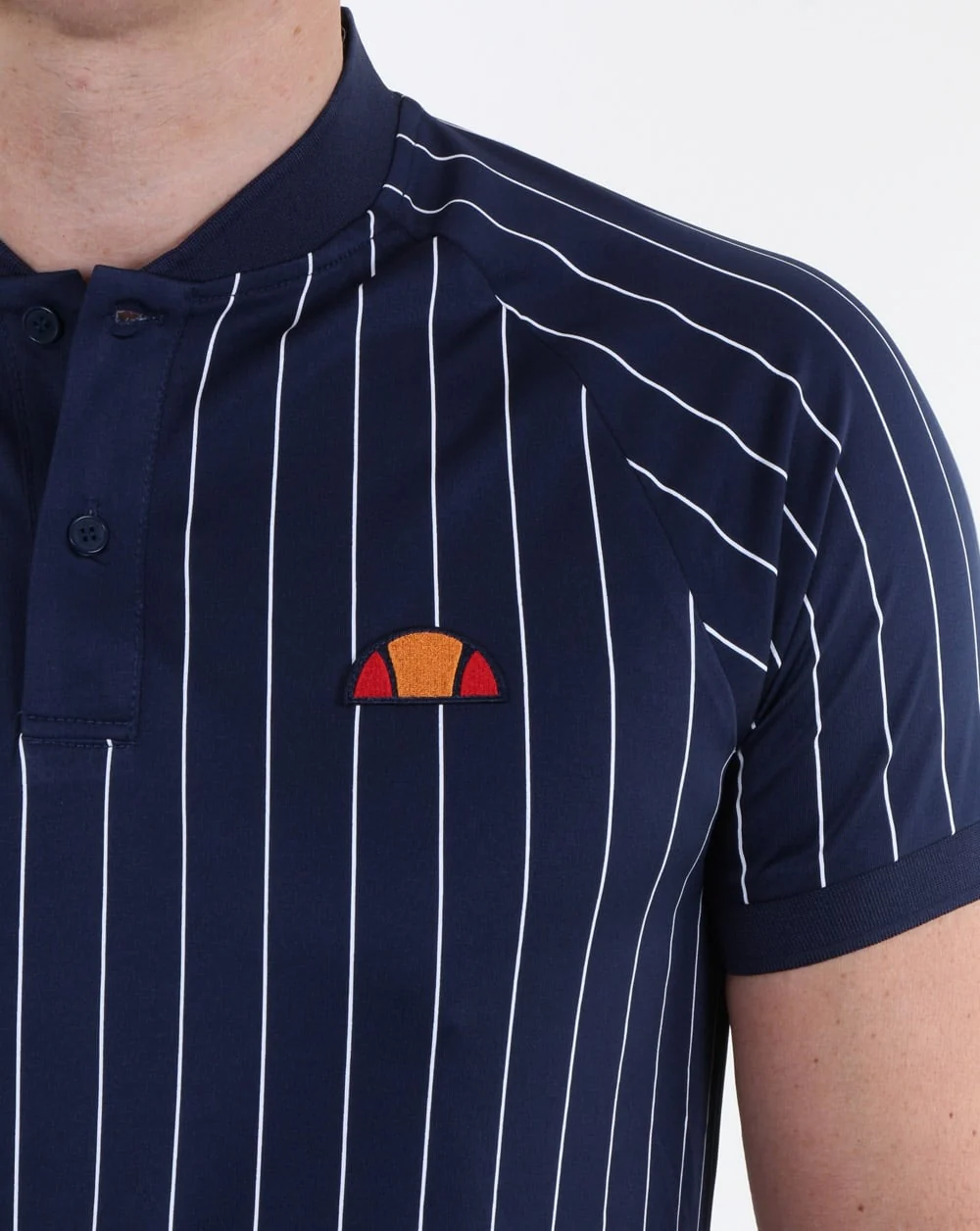 Ellesse Pin-Stripe Polo Shirt Navy - Image 2