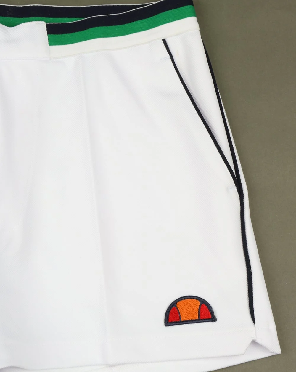 Ellesse Piped Tennis Style Shorts White - Image 4
