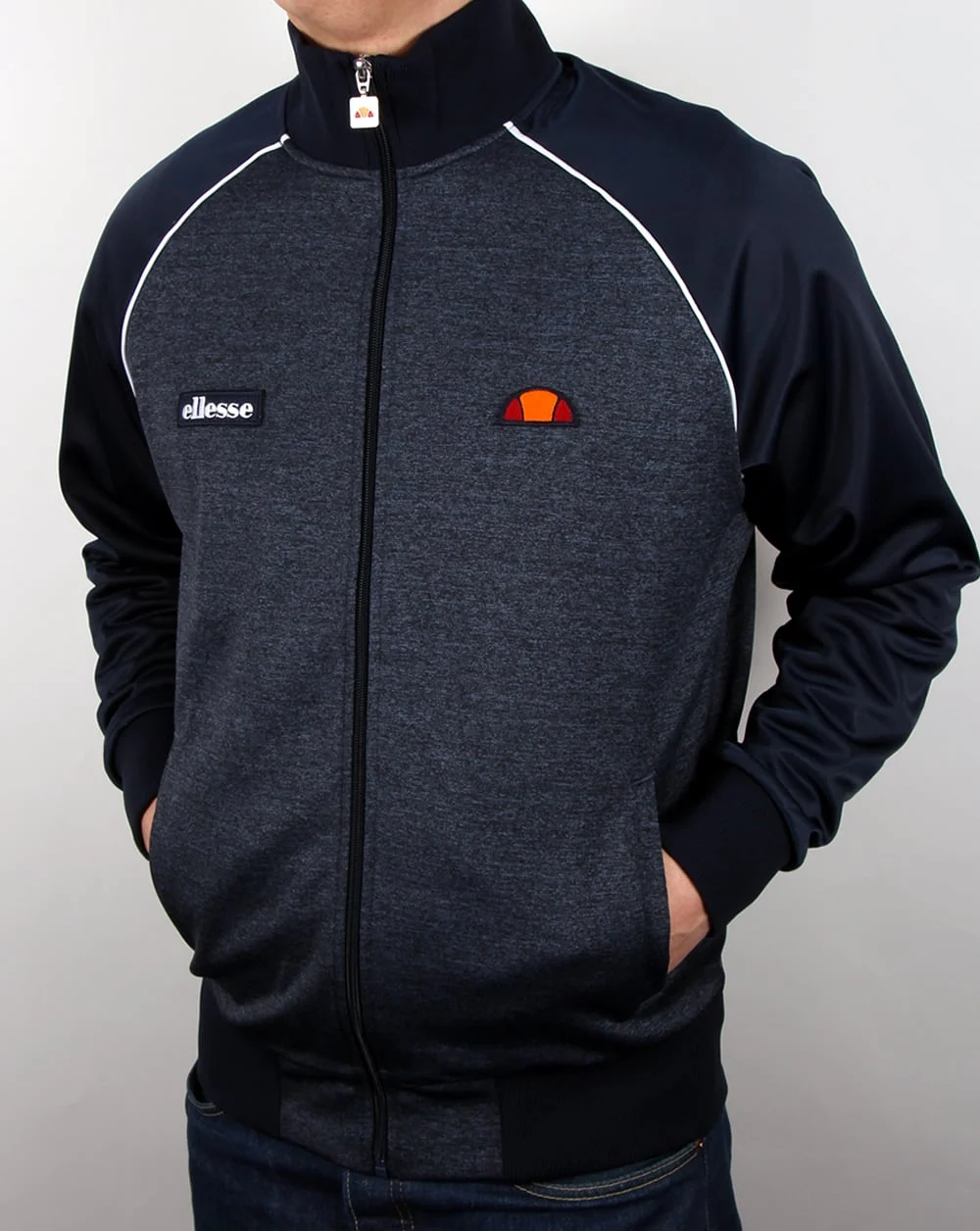Ellesse Piped Track Top Navy - Image 2