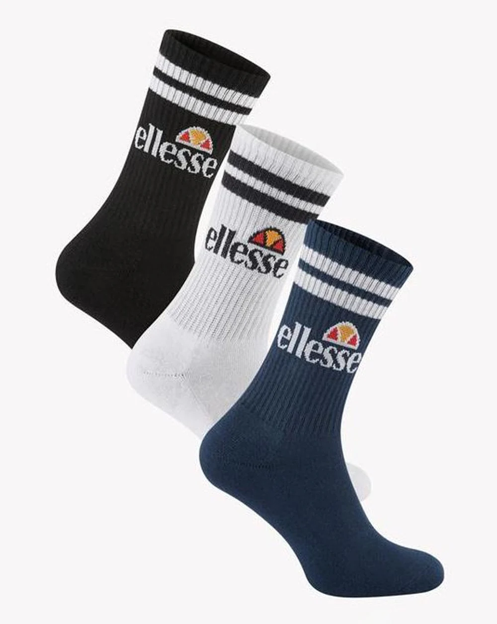 Ellesse Pullo 3 Pack Socks Navy/White/Black