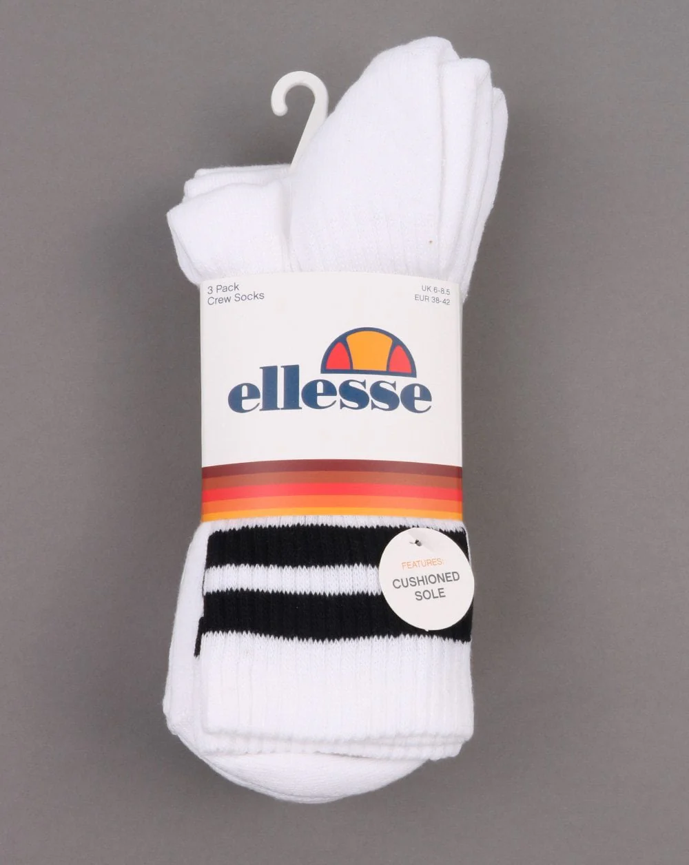 Ellesse Pullo 3 Pack Socks White/black