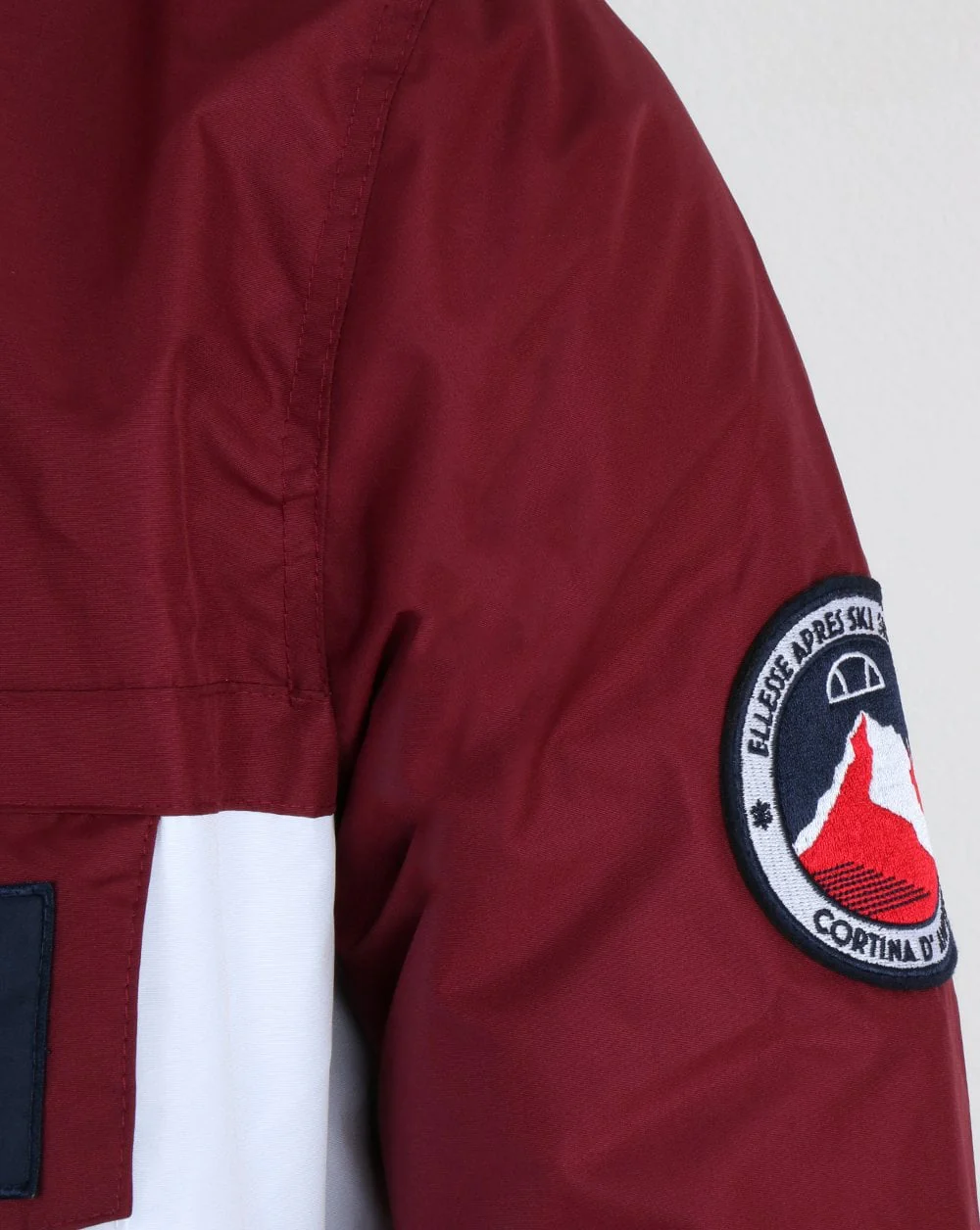 Ellesse Qtr Zip Dual Colour Jacket Burgundy-white - Image 3