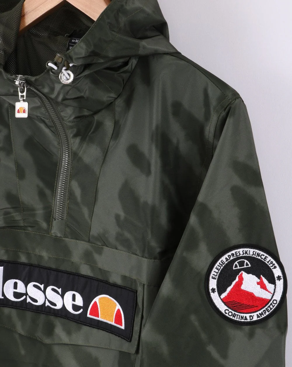 Ellesse Quarter Zip Jacket Dark Green Tie Dye - Image 3