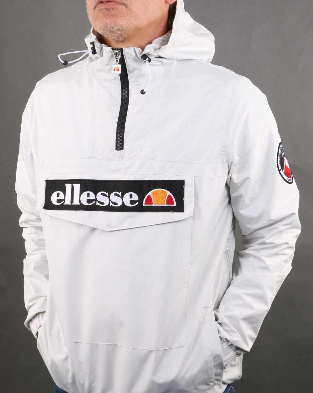 Ellesse Quarter Zip Jacket Light Grey - Image 4