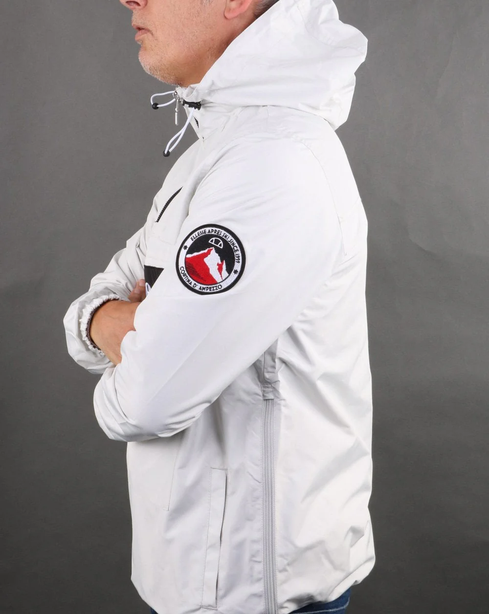 Ellesse Quarter Zip Jacket Light Grey - Image 5