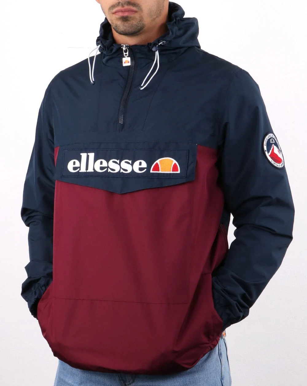 Ellesse Quarter Zip Jacket Navy/Burgundy - Image 2