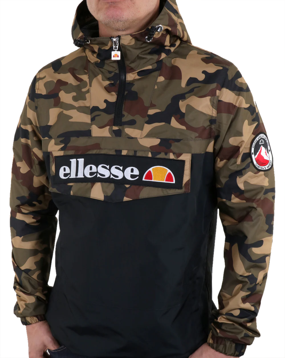 Ellesse Quarter Zip Overhead Jacket Camo