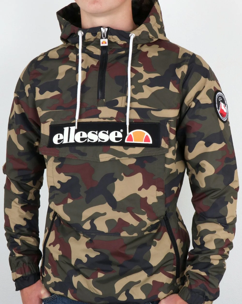 Ellesse Quarter Zip Overhead Jacket Camo