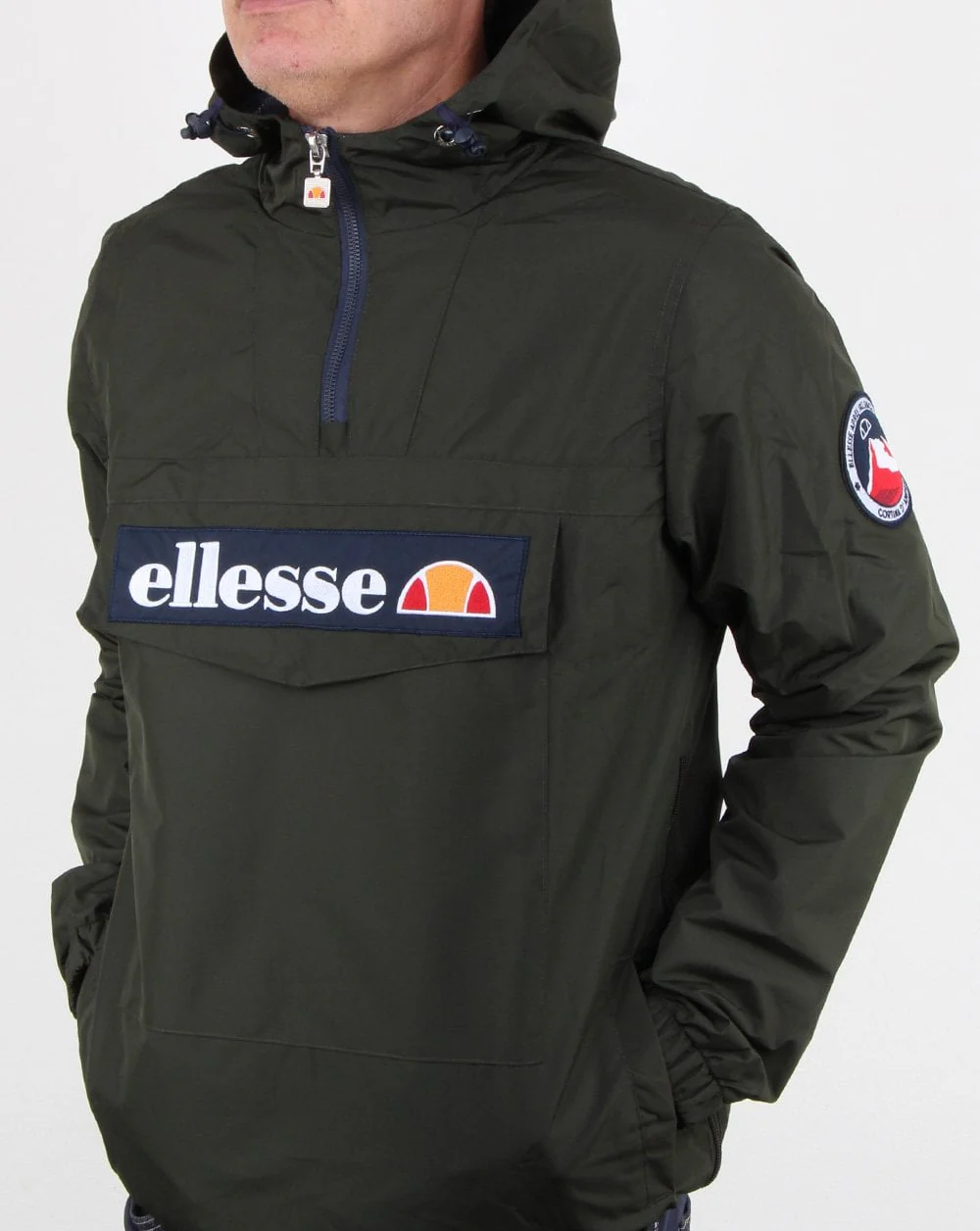 Ellesse Quarter Zip Overhead Jacket Deep Khaki
