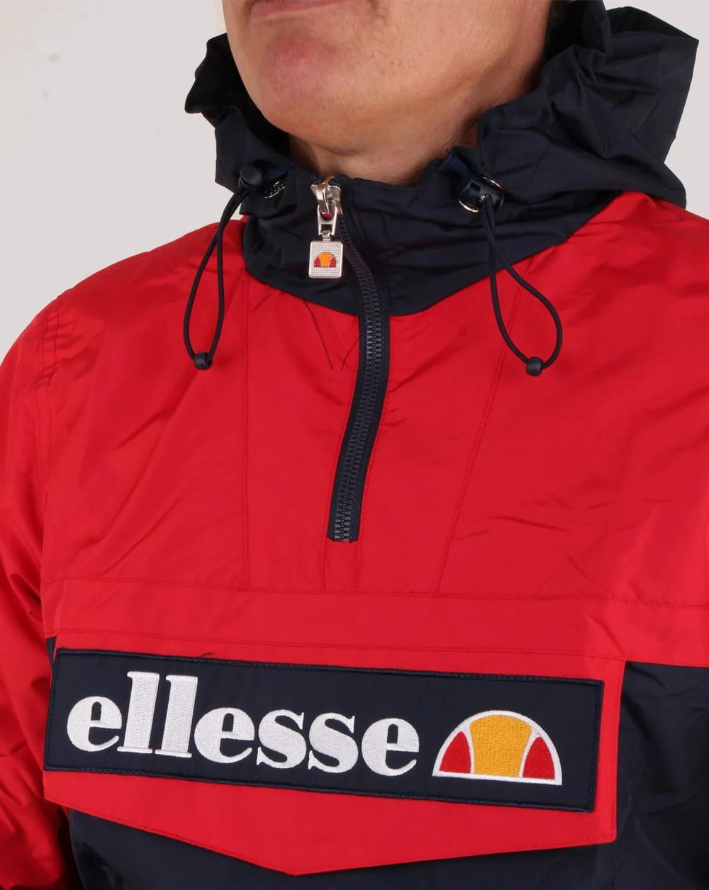 Ellesse Quarter Zip Overhead Jacket Navy/Red - Image 2
