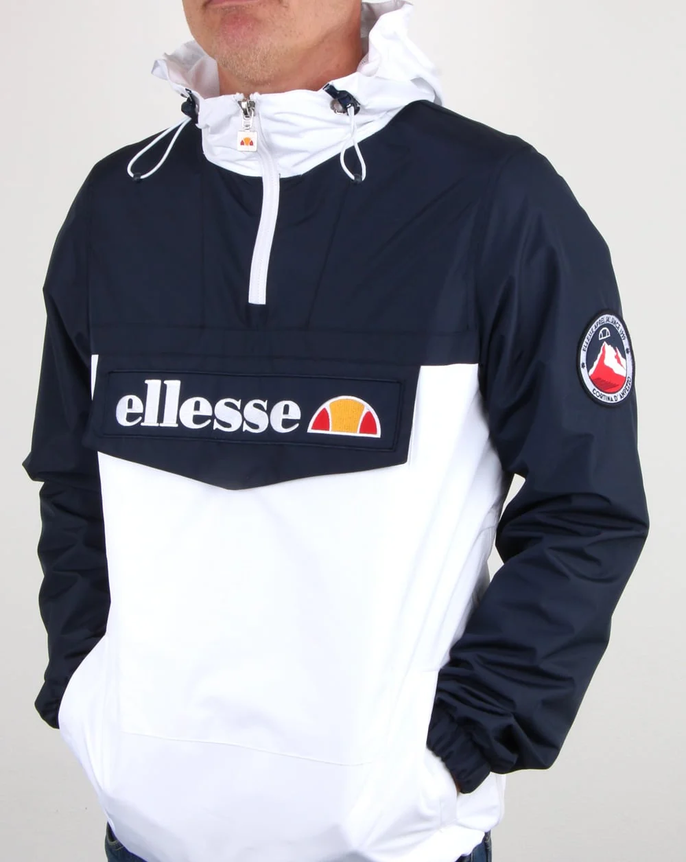 Ellesse Quarter Zip Overhead Jacket Navy/White - Image 2