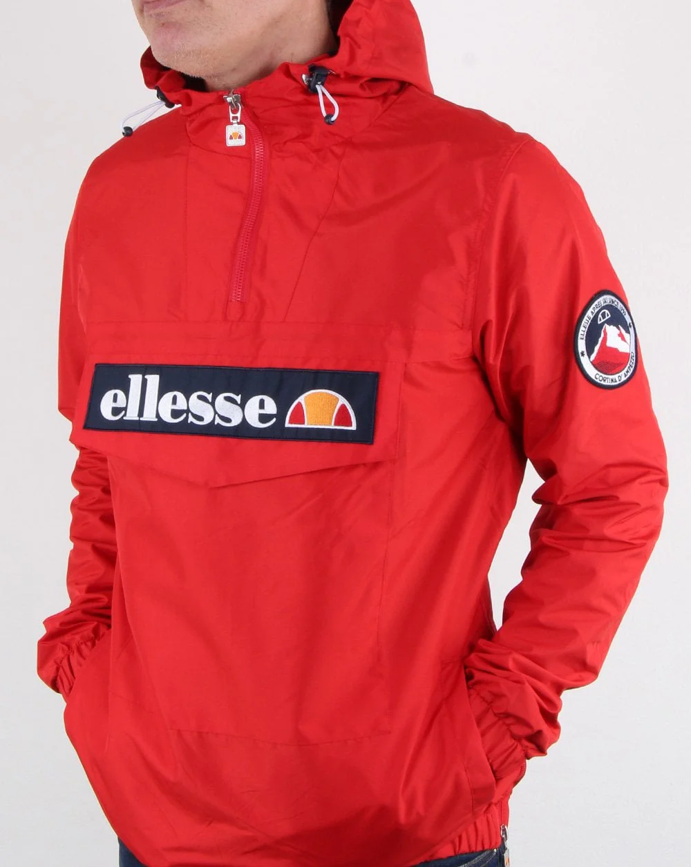 Ellesse Quarter Zip Overhead Jacket Scarlet Red - Image 3