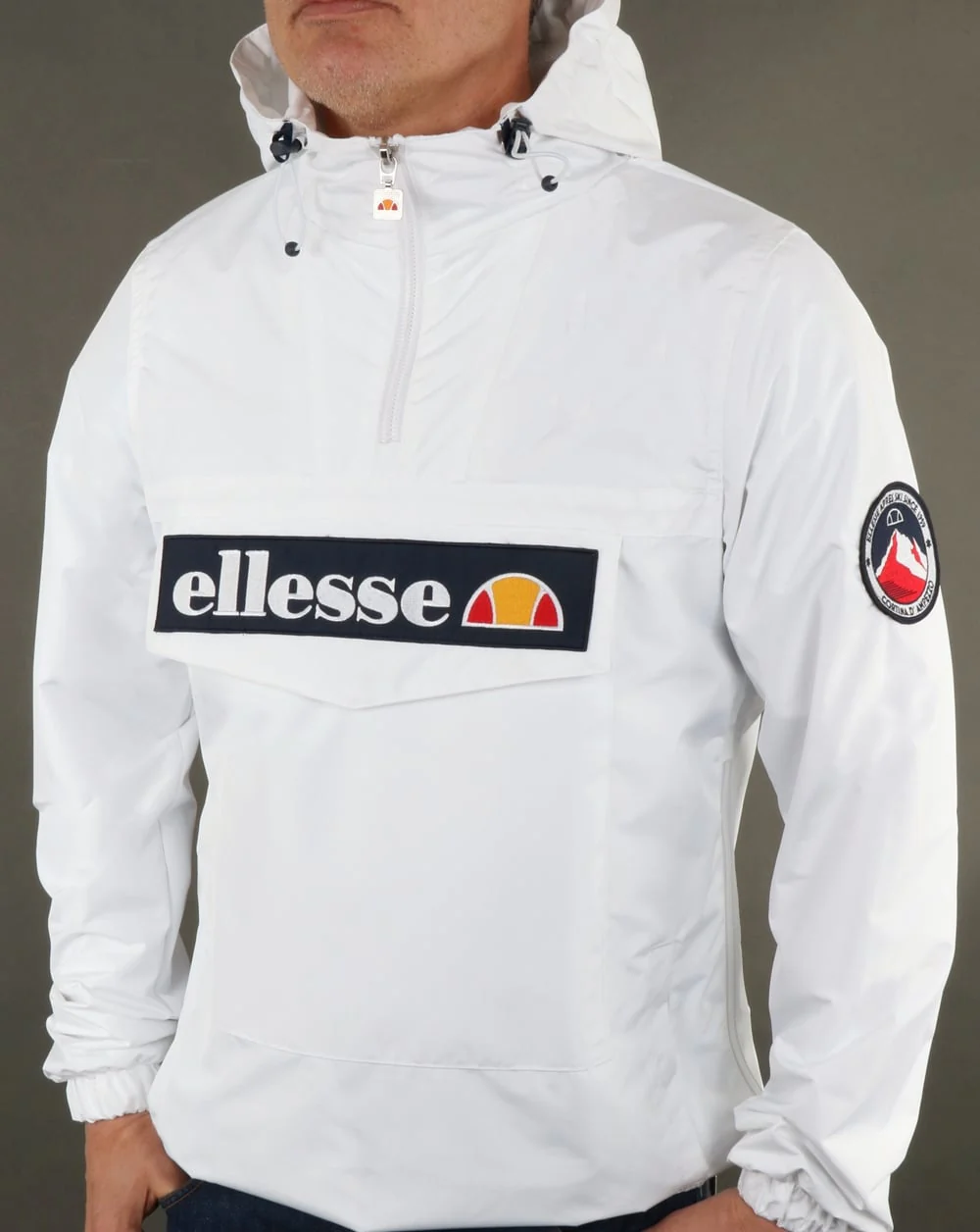 Ellesse Quarter Zip Overhead Jacket White - Image 2