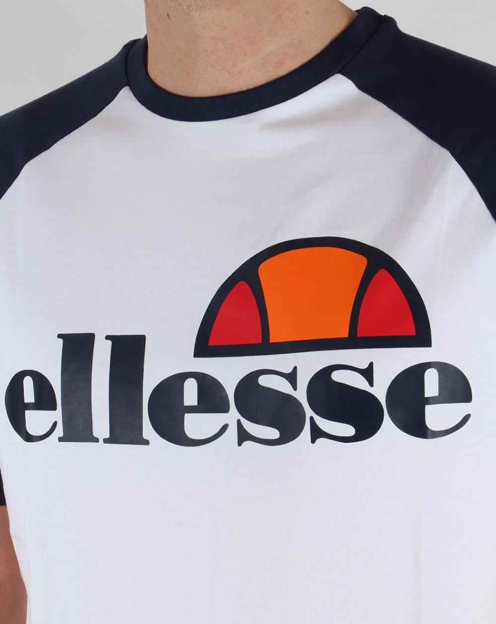 Ellesse Raglan T-shirt White/Navy - Image 2
