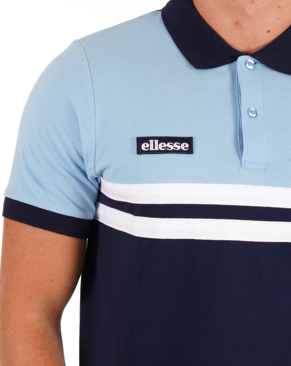 Ellesse Rimini Polo Shirt Sky Blue/Navy - Image 2