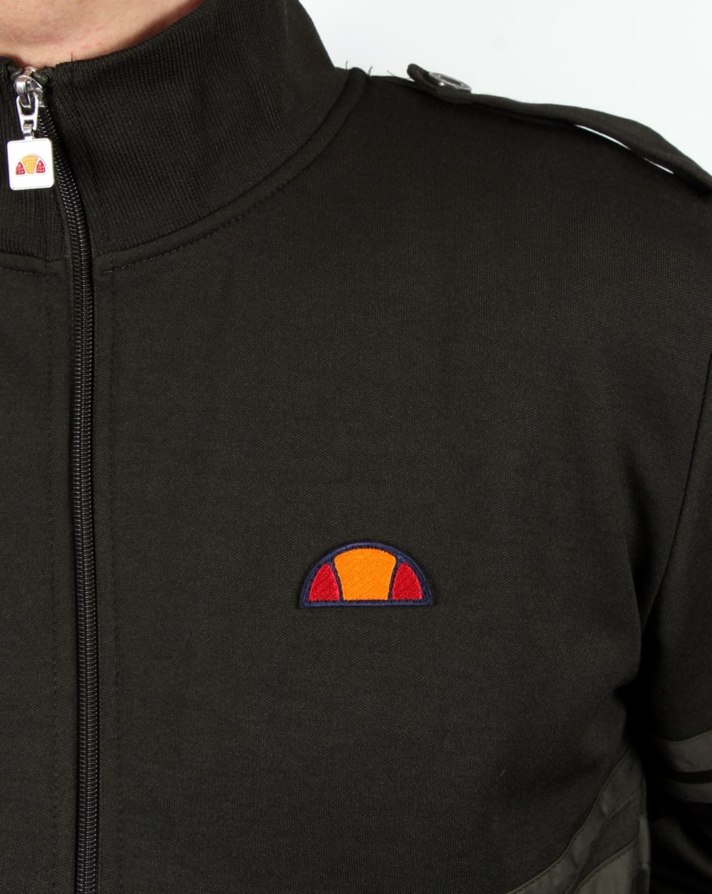 Ellesse Rimini Stripe Track Top Khaki - Image 3