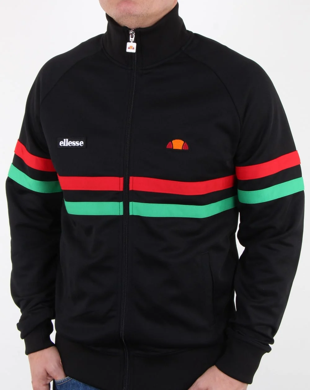 Ellesse Rimini Track Top Black/red/green