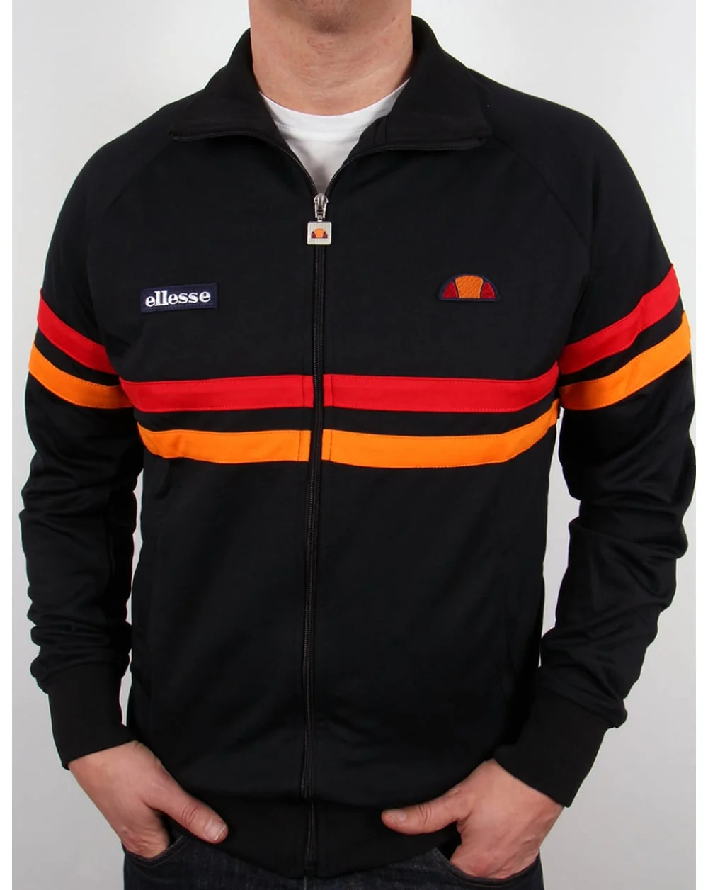 Ellesse Rimini Track Top Black/Red/Orange - Image 2