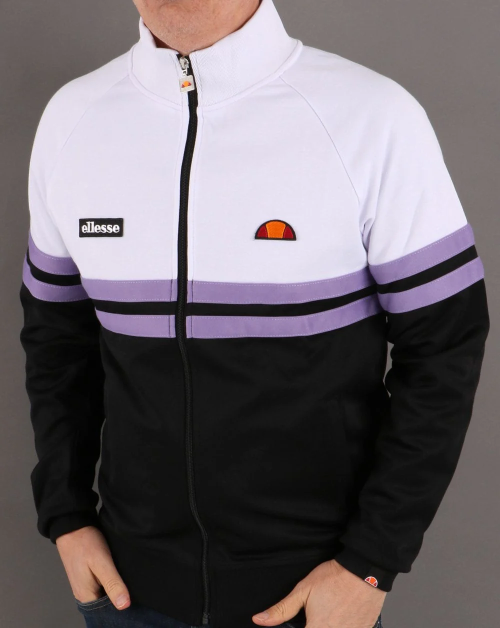 Ellesse Rimini Track Top Black/White/Lilac