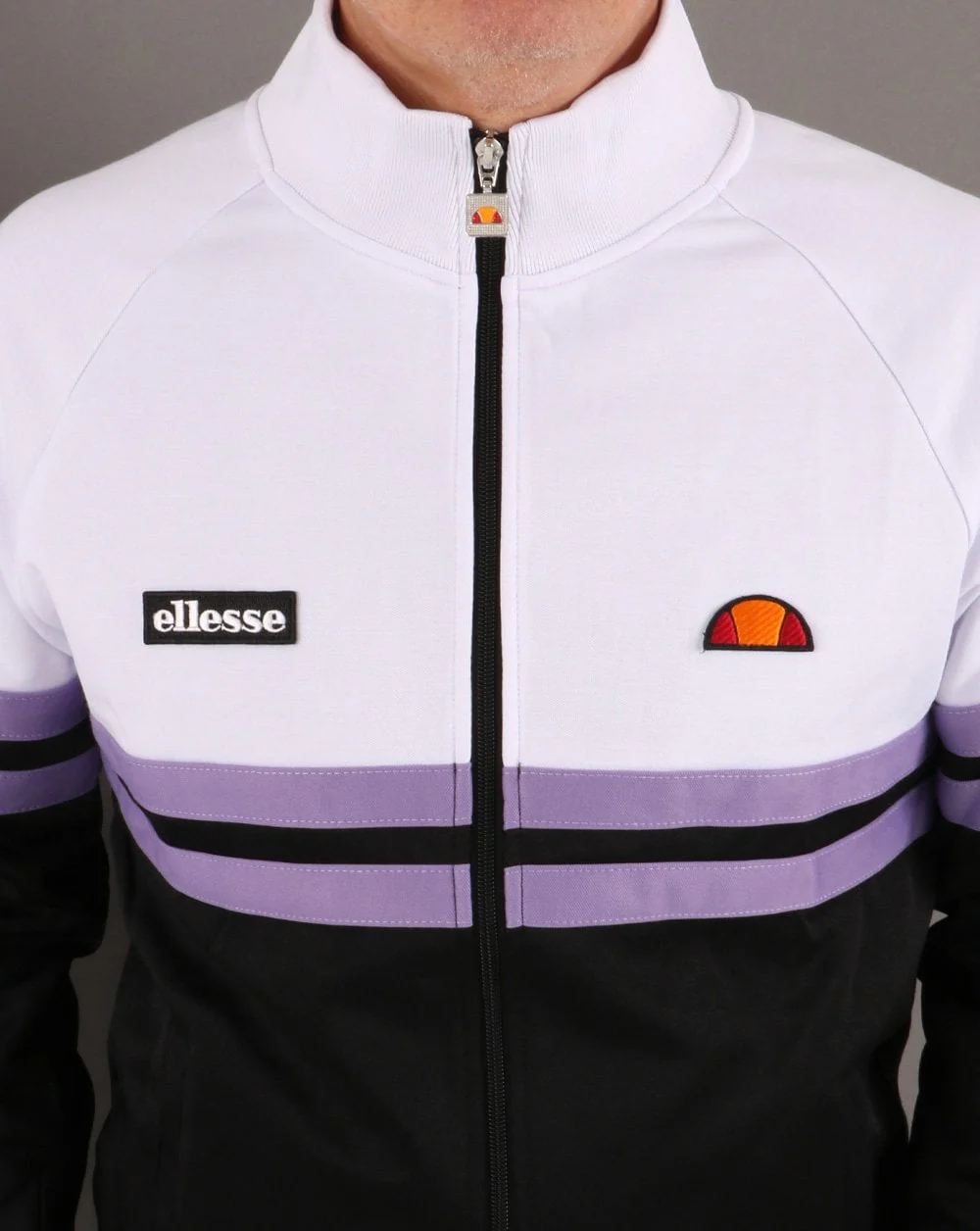 Ellesse Rimini Track Top Black/White/Lilac - Image 2