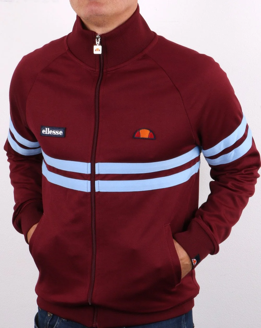 Ellesse Rimini Track Top Claret/sky Blue