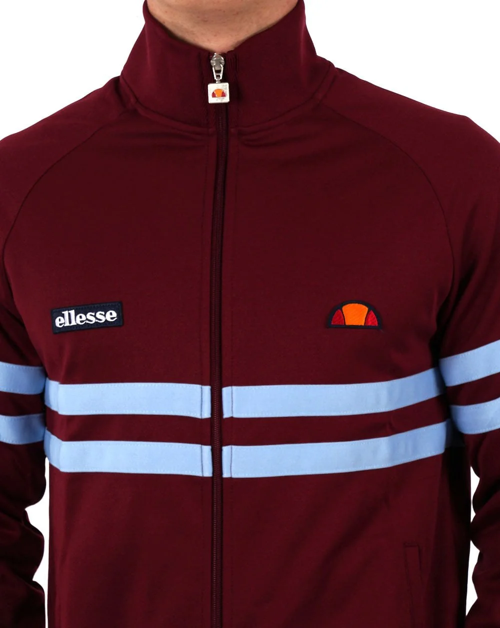 Ellesse Rimini Track Top Claret/Sky Blue - Image 2