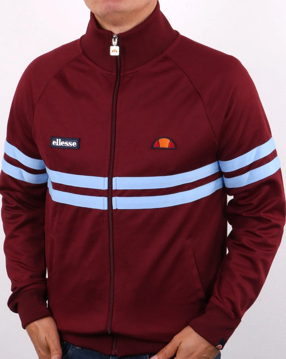 Ellesse Rimini Track Top Claret/sky Blue - Image 3