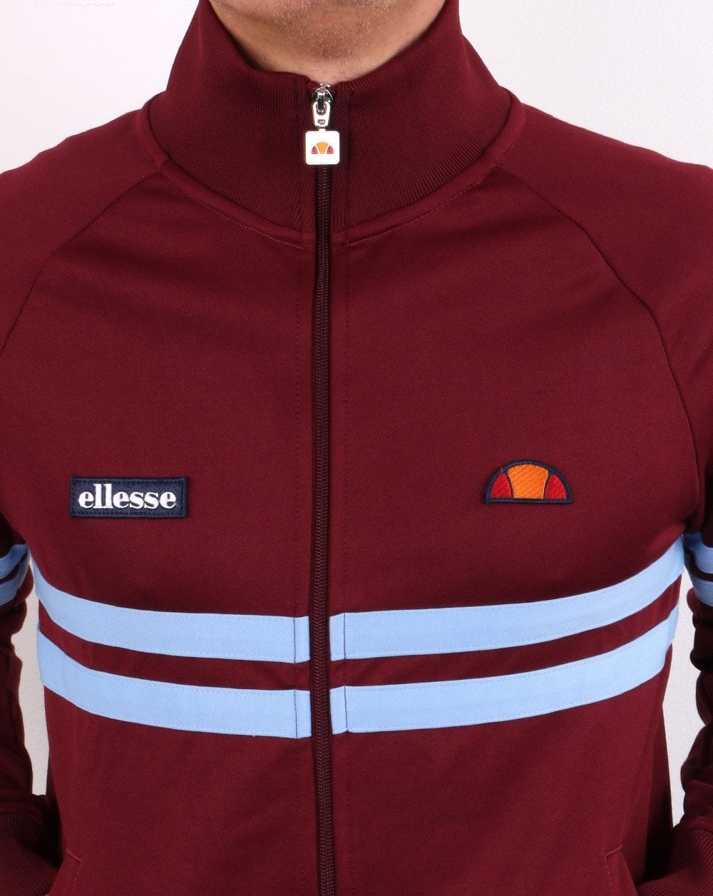 Ellesse Rimini Track Top Claret/sky Blue - Image 4