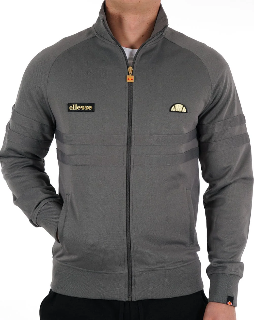 Ellesse Rimini Track Top Dk Grey/Gold - Image 3