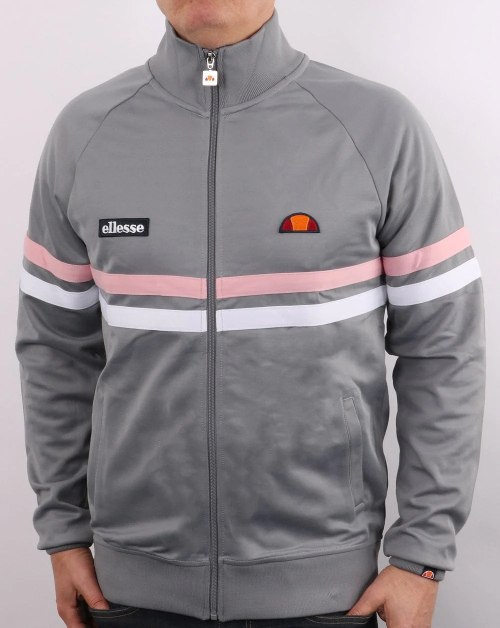 Ellesse Rimini Track Top Grey/Pink - Image 2
