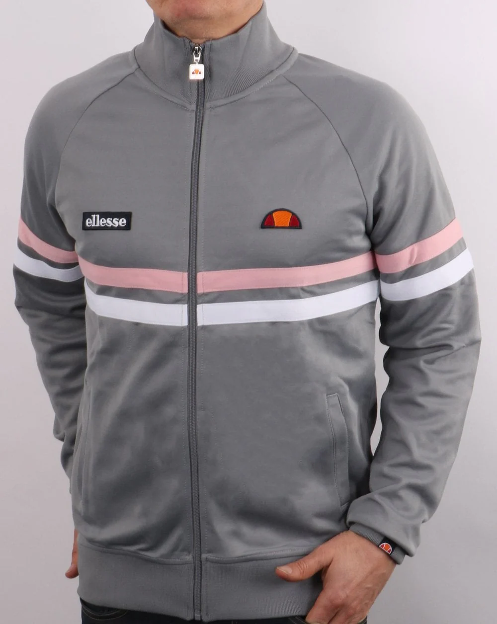 Ellesse Rimini Track Top Grey/Pink - Image 3