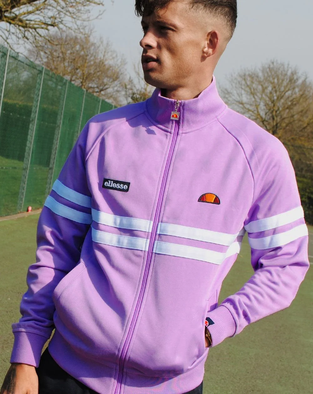 Ellesse Rimini Track Top Lilac/White - Image 2